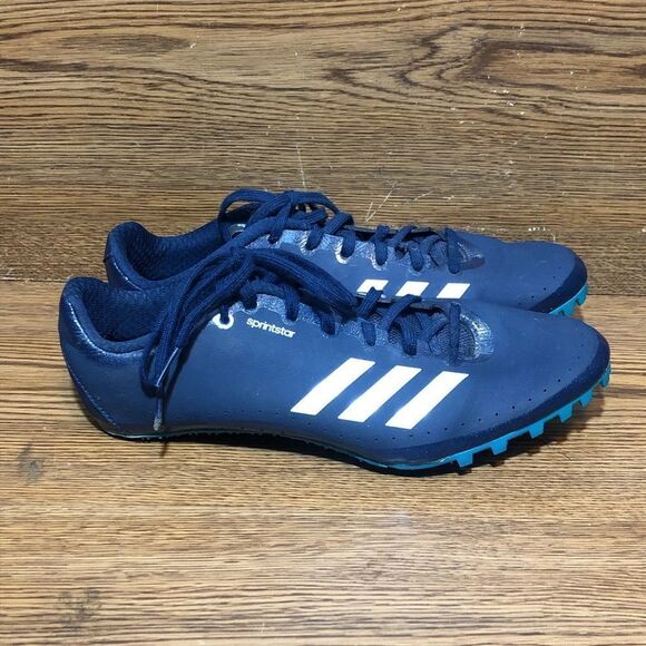 Adidas womens sprintstar blue track spikes cleats size 9.5 AF5602 - Picture 1 of 9